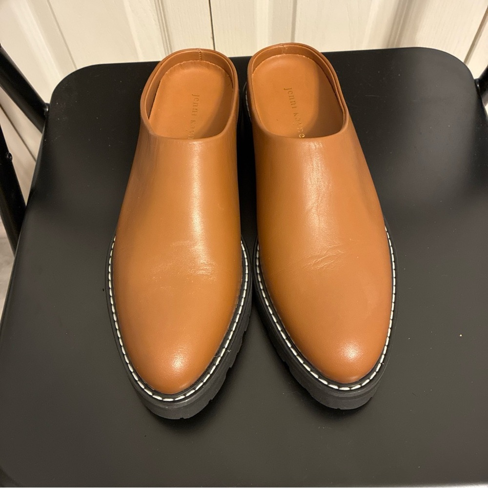 Jenni Kayne Tan Leather Mule Clogs